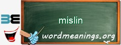 WordMeaning blackboard for mislin